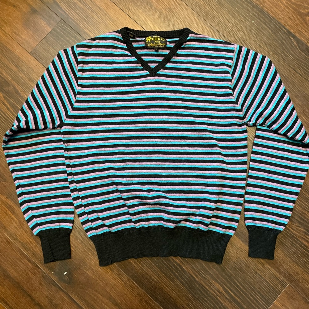 Striped V-Neck Sweater - An HL Whiting Company Piece
